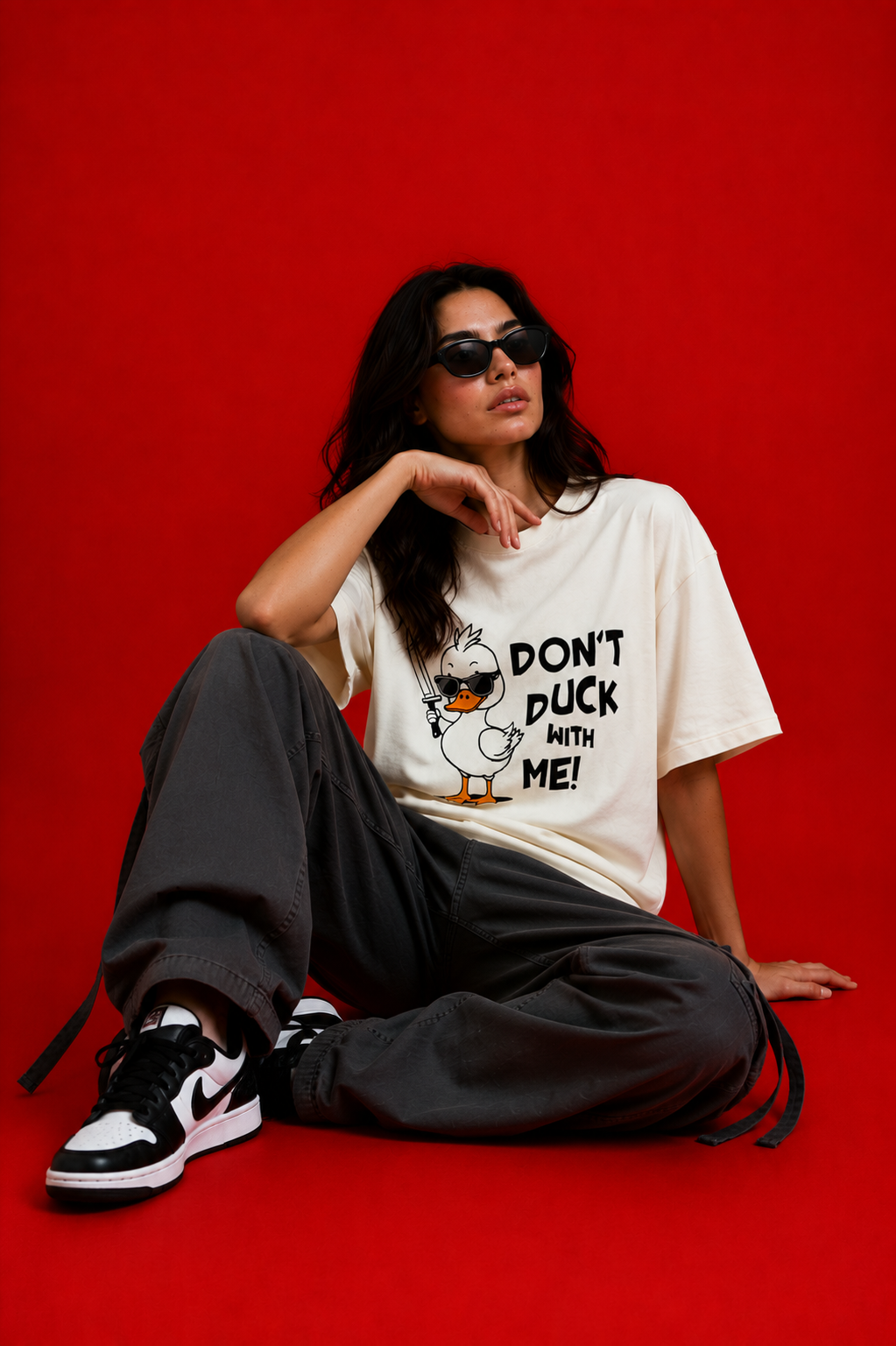 duck printed Oversized Classic T-Shirt