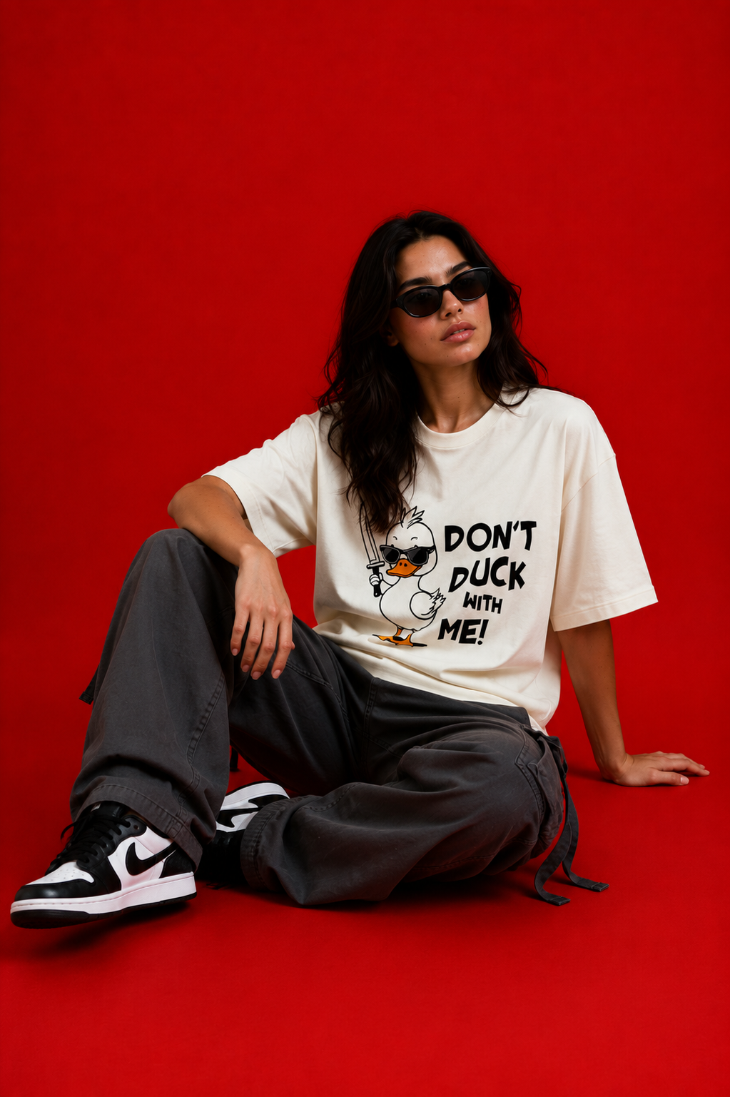 duck printed Oversized Classic T-Shirt