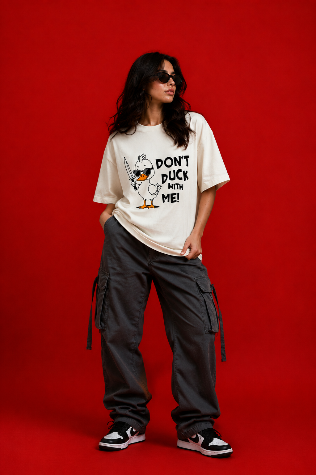 duck printed Oversized Classic T-Shirt