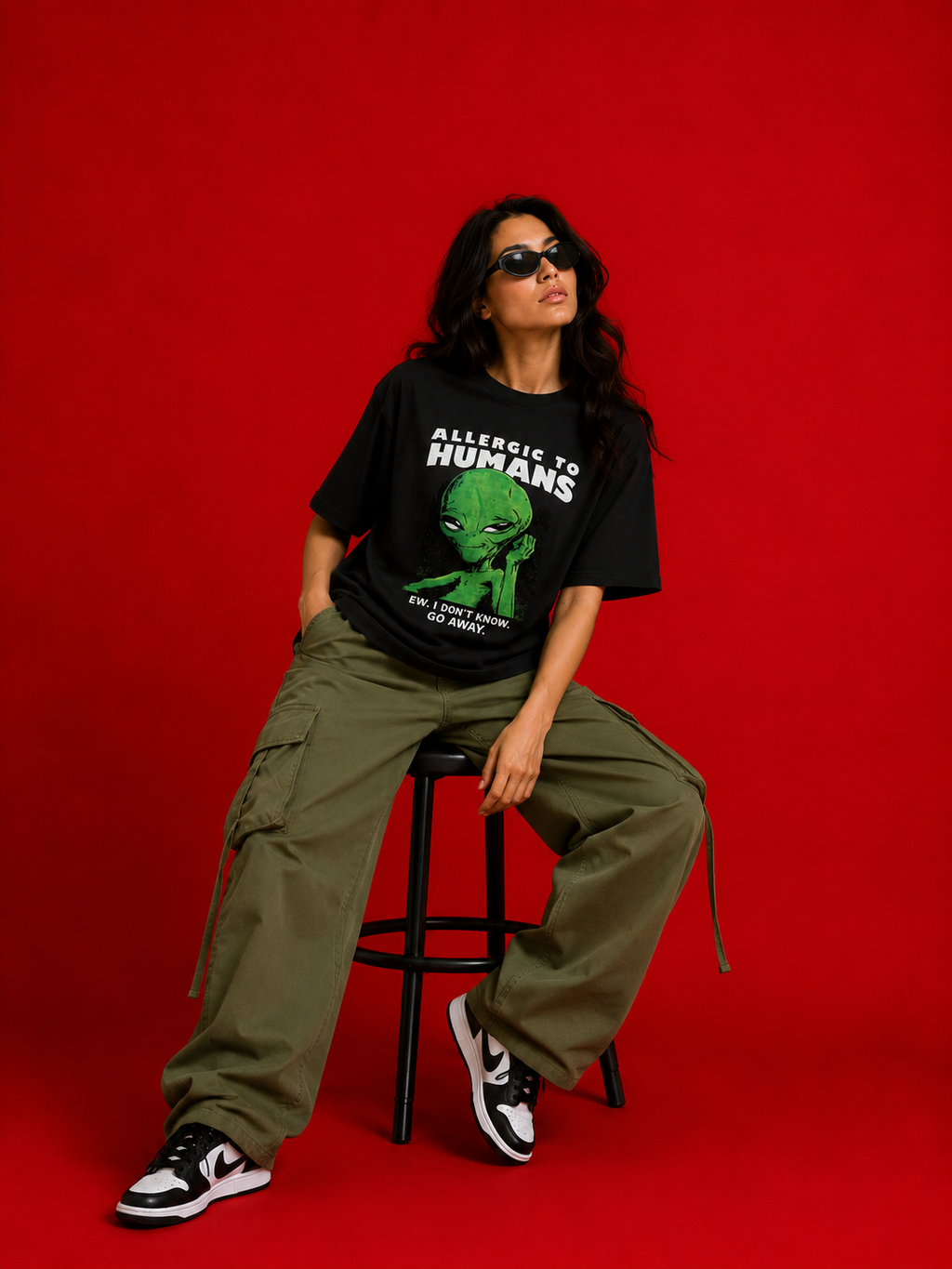 classic print Oversized Classic T-Shirt