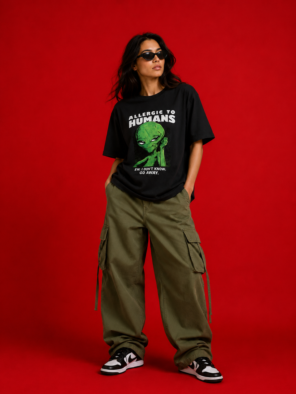 classic print Oversized Classic T-Shirt